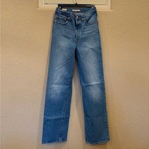 Levi's Ribcage Straight Blue Denim Jeans